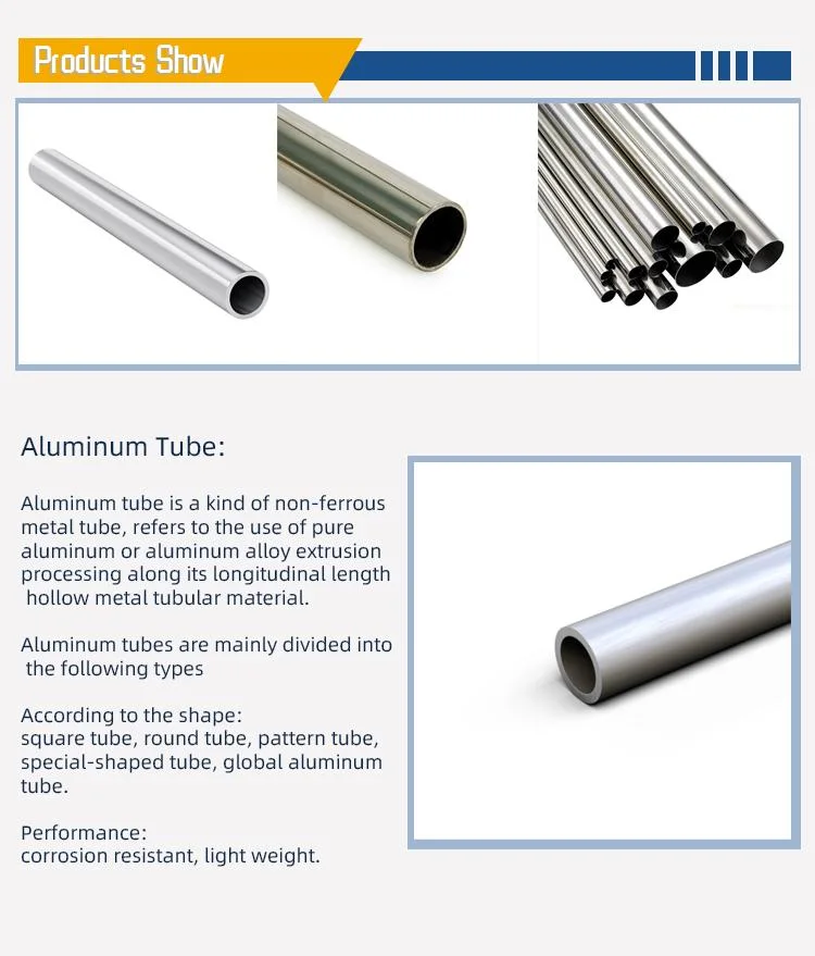 Customized Thick 1100 2024 5052 6063 Seamless Aluminum Round Alloy Tube